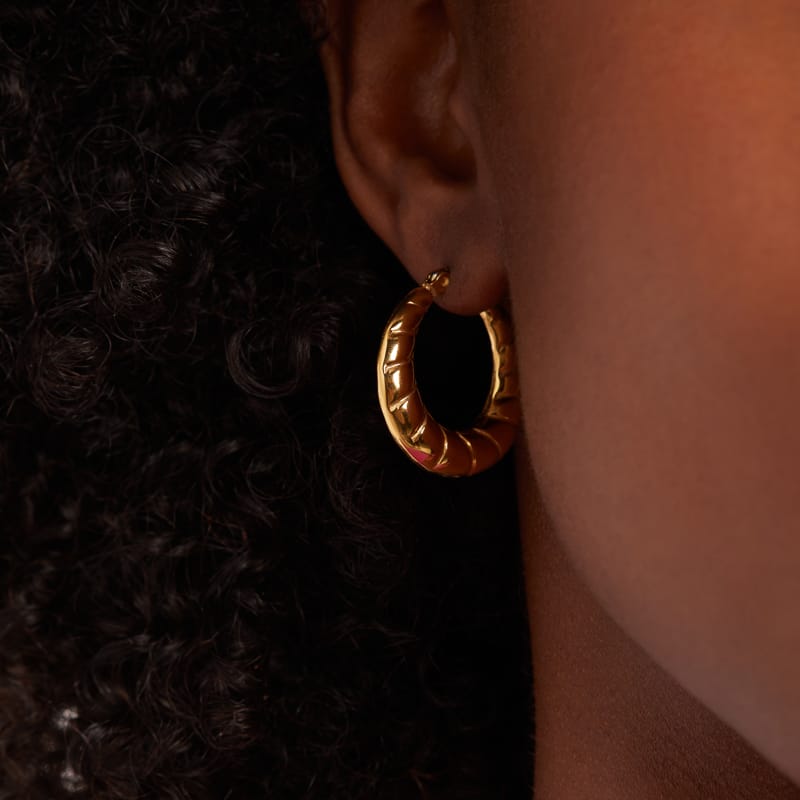 Stainless steel goldplated oorringen voor dames