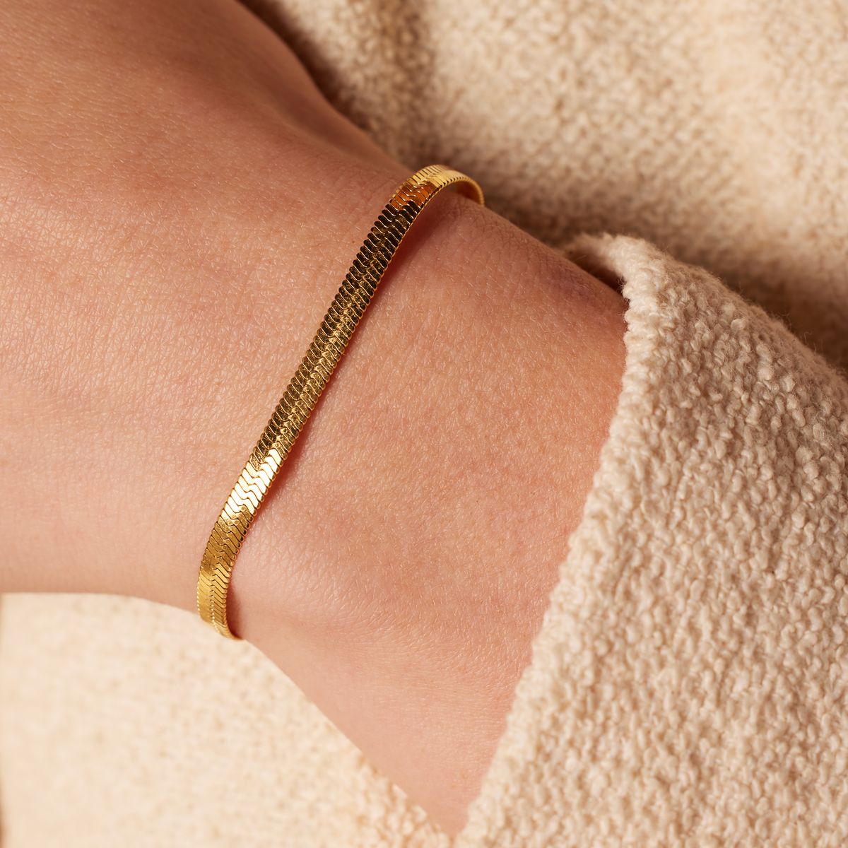 Stalen goldplated fantasiearmband voor dames
