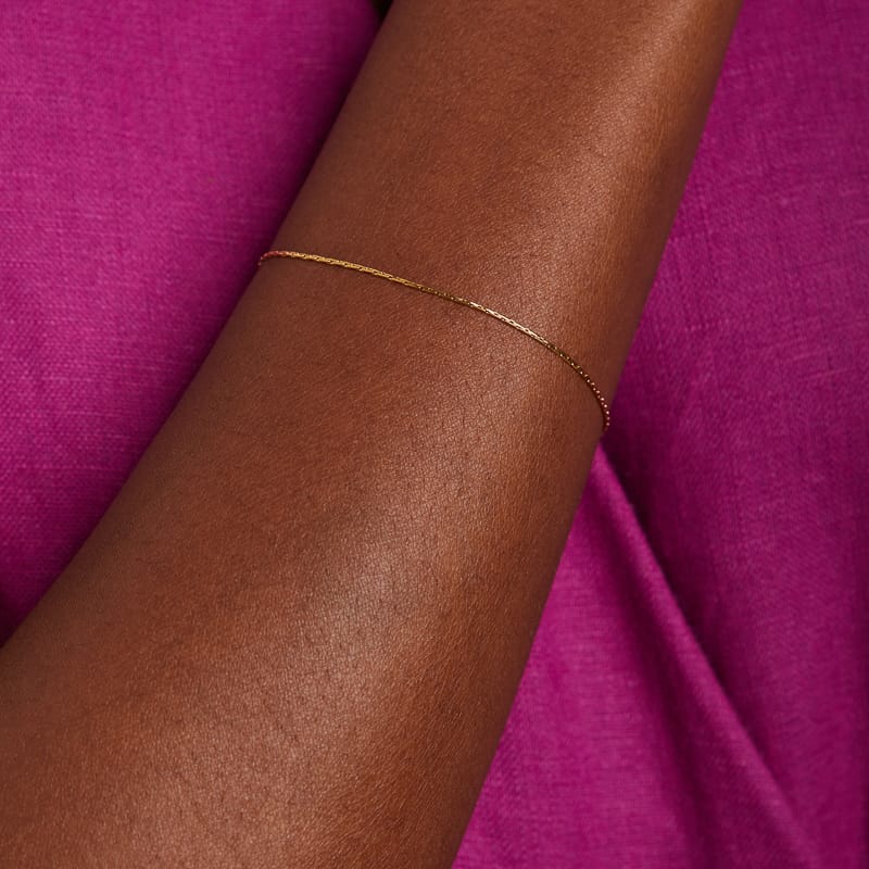 Stalen goldplated fantasiearmband voor dames
