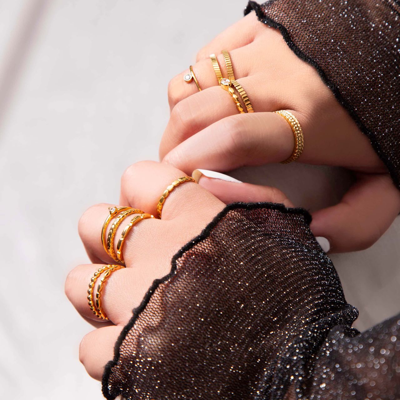 Stainless steel goldplated ring voor dames