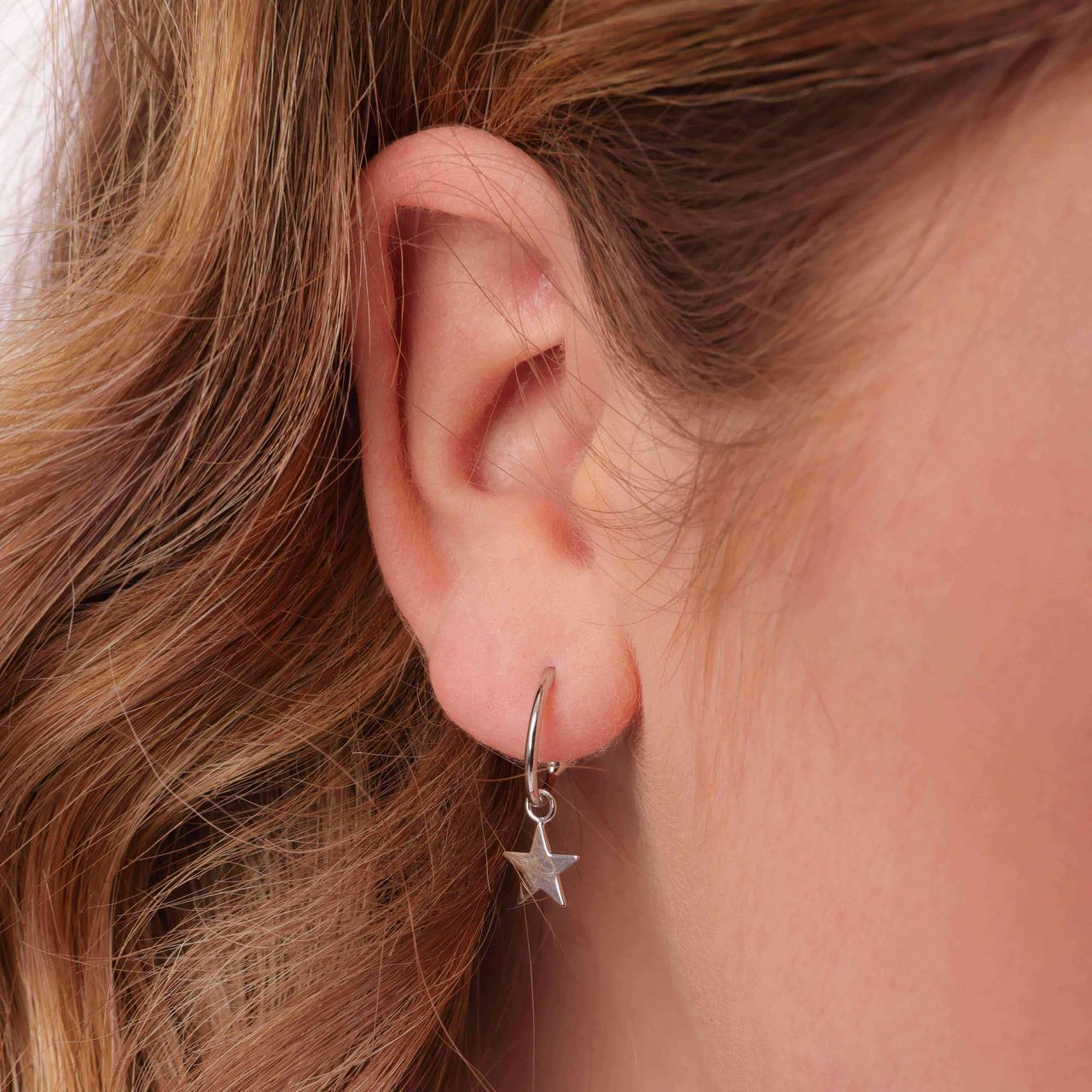 Zilveren oorbelhanger ster Mix&Match