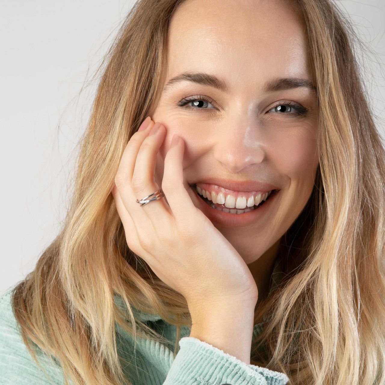 Ring, 925 Silber, matt/glänzend, mit Zirkonia