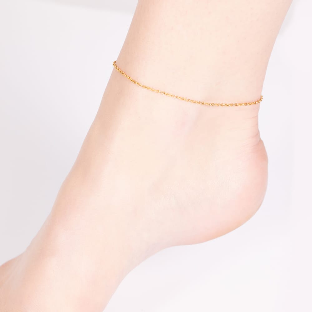Gerecycleerd stalen goldplated enkelband anker schakel