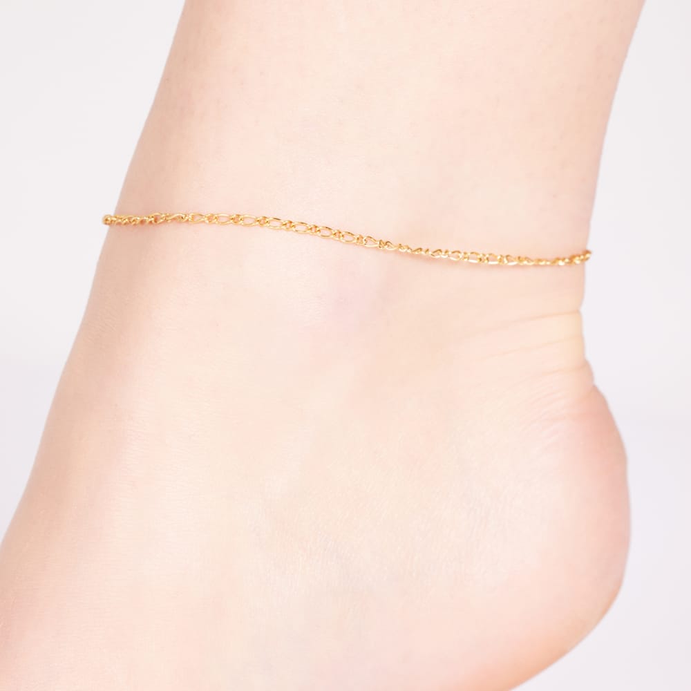 Gerecycleerd stalen goldplated enkelband fantasieschakel
