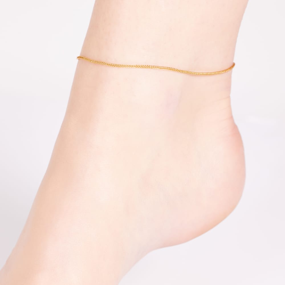 Stalen goldplated enkelbandje voor dames
