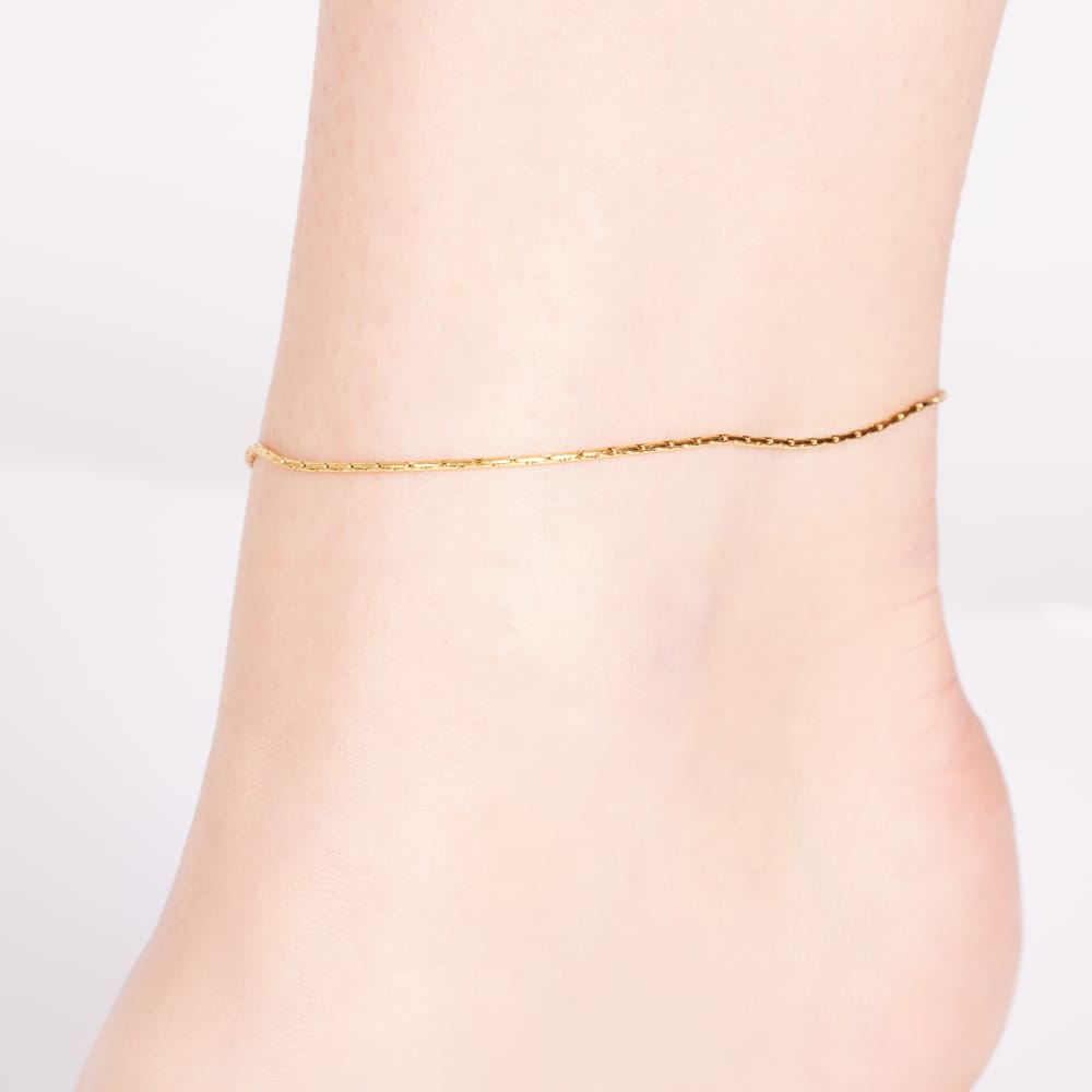Gerecycleerd stalen goldplated enkelband cardano