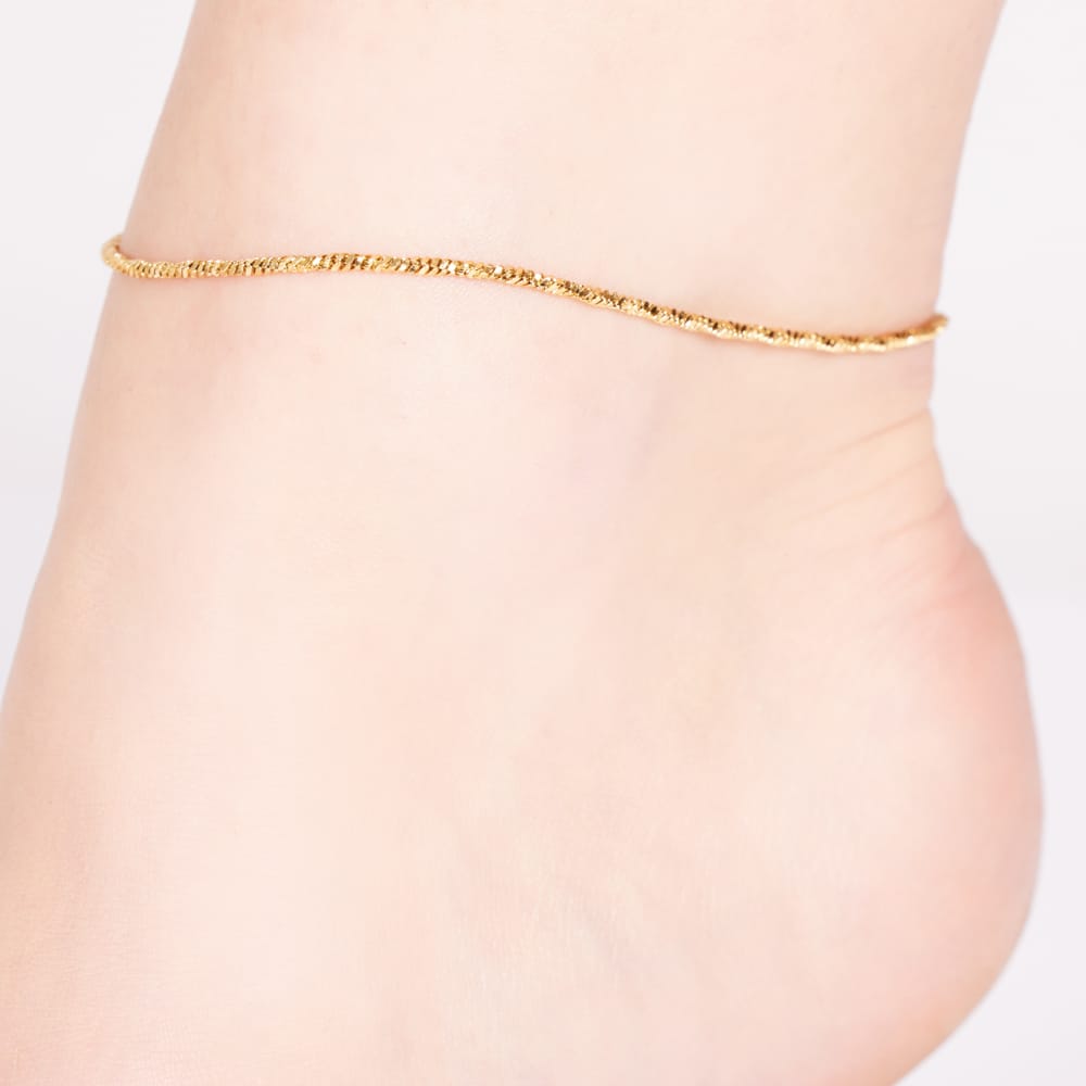 Gerecycleerd stainless steel goldplated enkelband koord