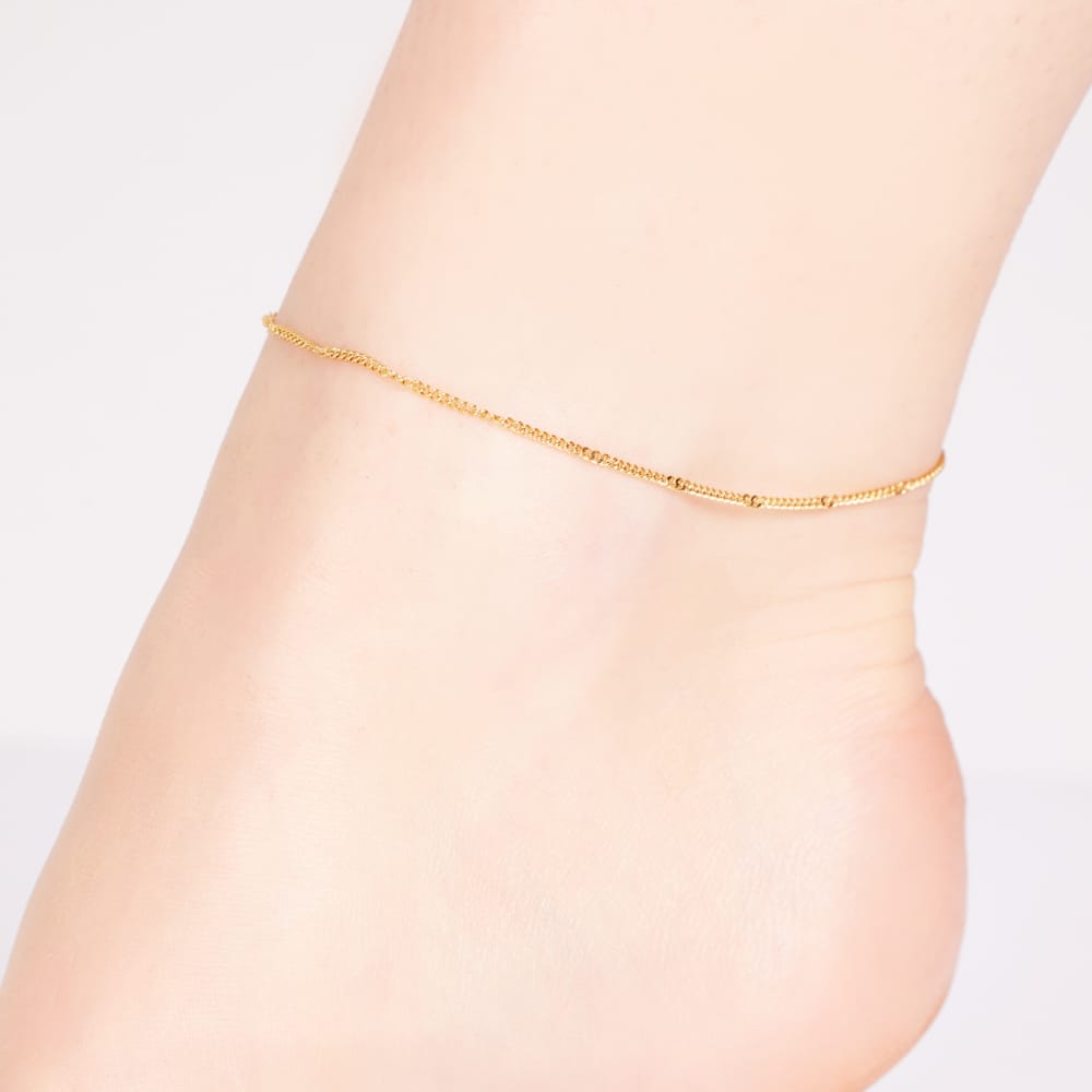 Gerecycleerd stainless steel goldplated enkelband gourmetschakel