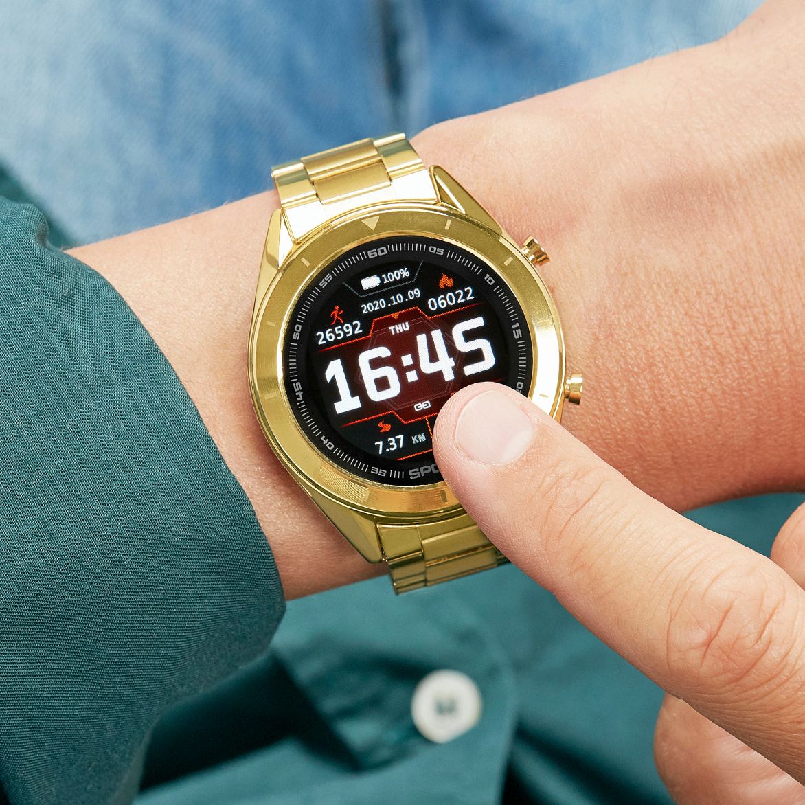 Marea Smartwatch Digitaal Heren Horloge Goudkleurig B58004/3