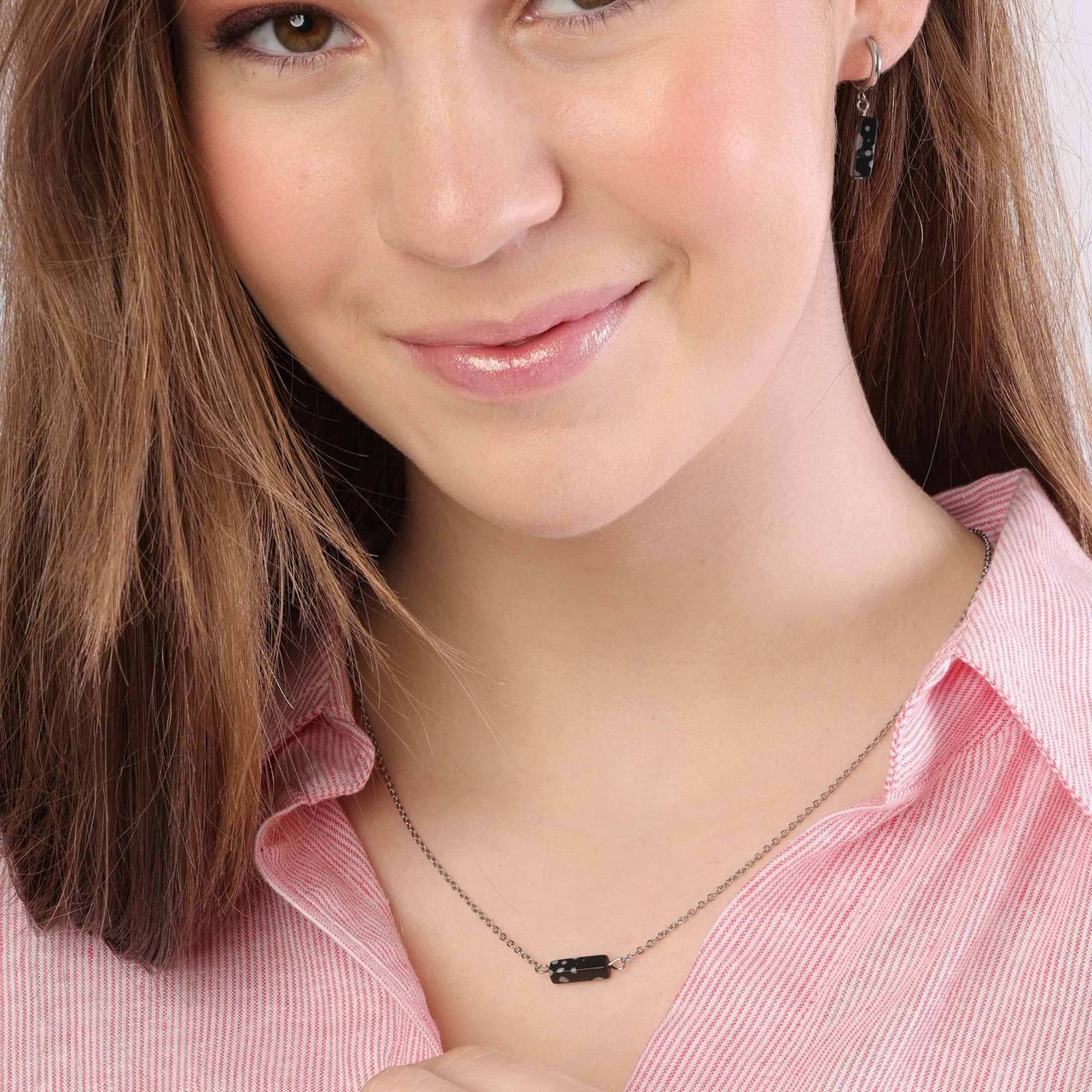Black Jasper stalen ketting