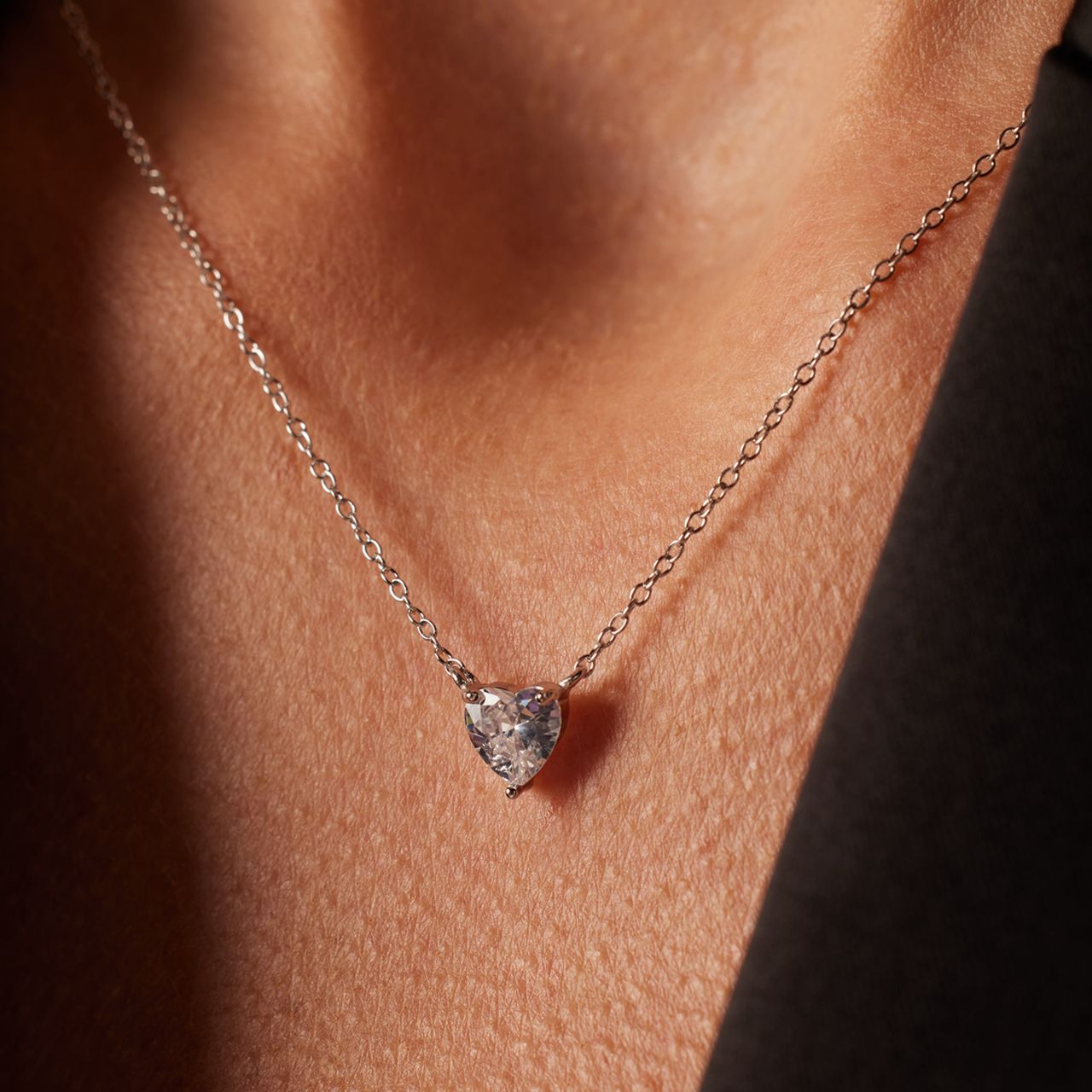 Halskette, 925 Silber, Love-Month-Stone, Herz
