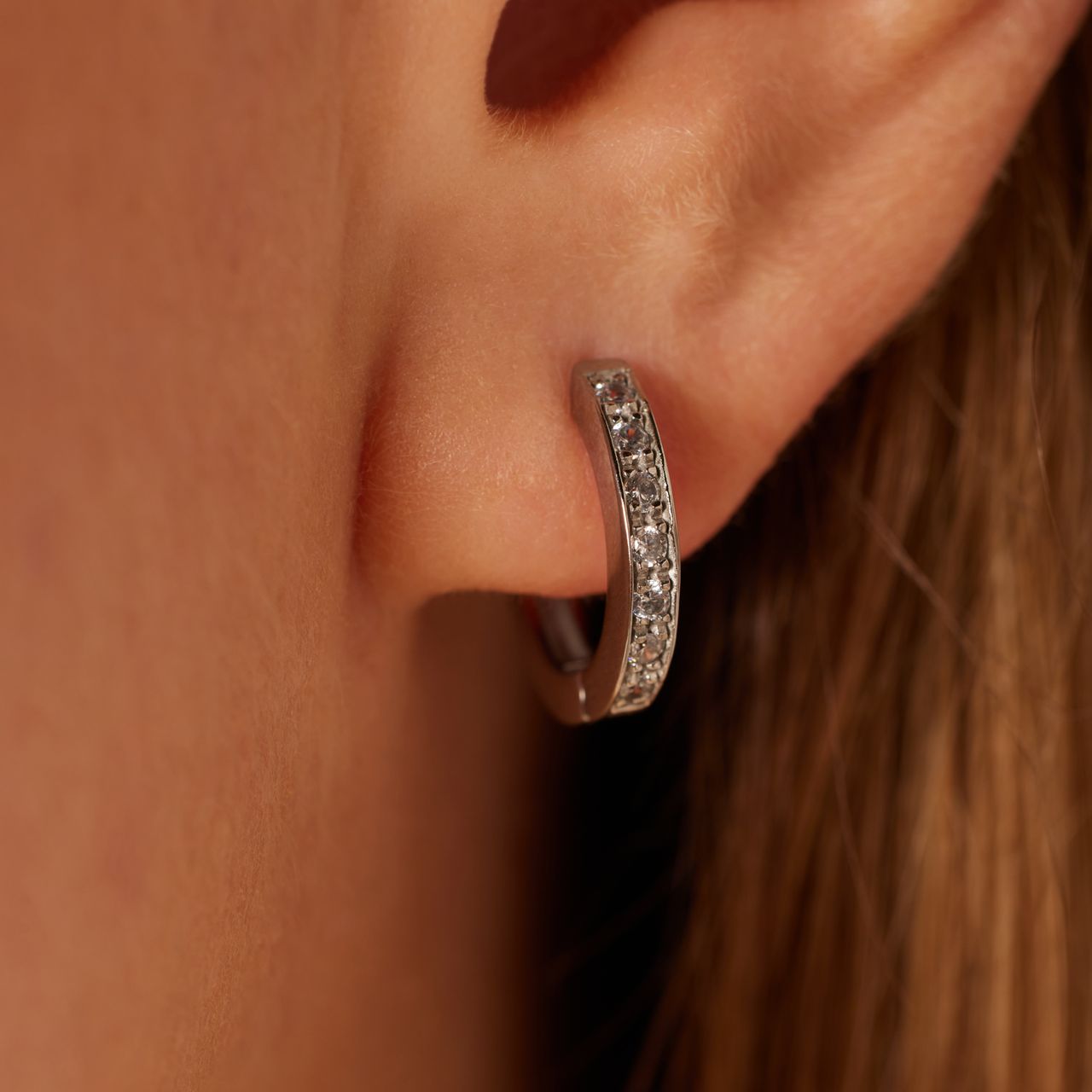 Stainless steel oorringen met zirkonia steentjes voor dames