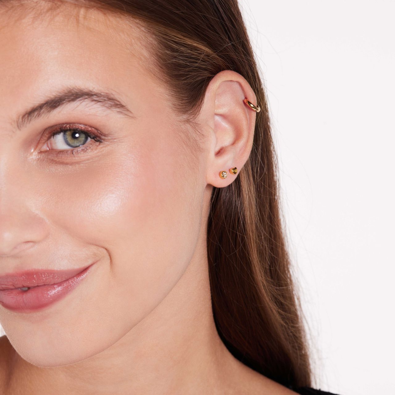 Zilveren goldplated helixpiercing 2mm voor dames