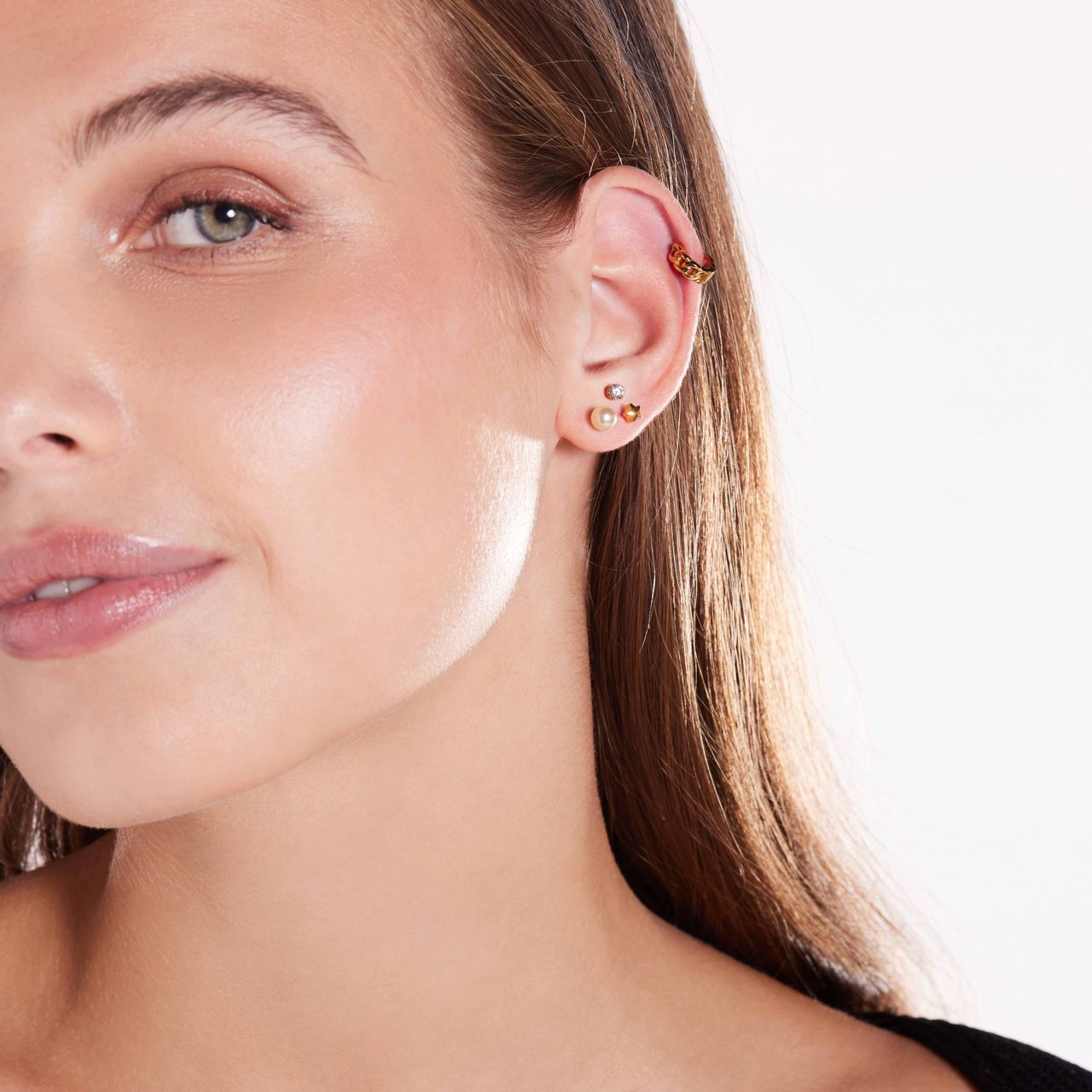 Zilveren gold helixpiercing gourmet