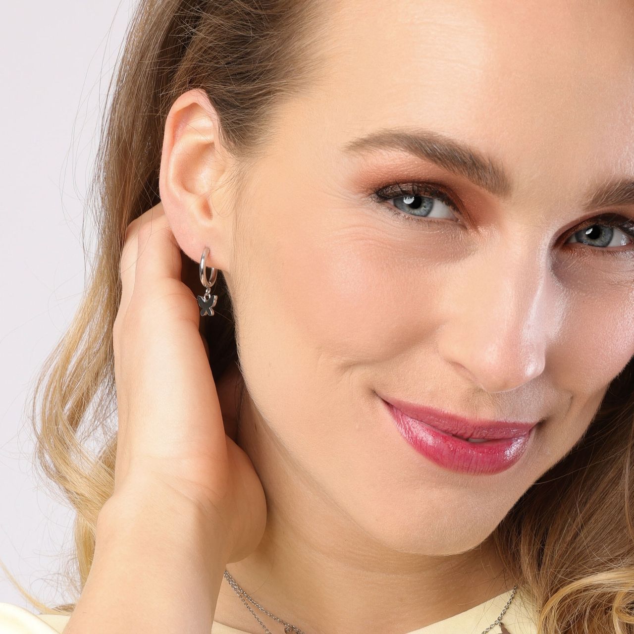 Stainless steel oorbellen met vlinders