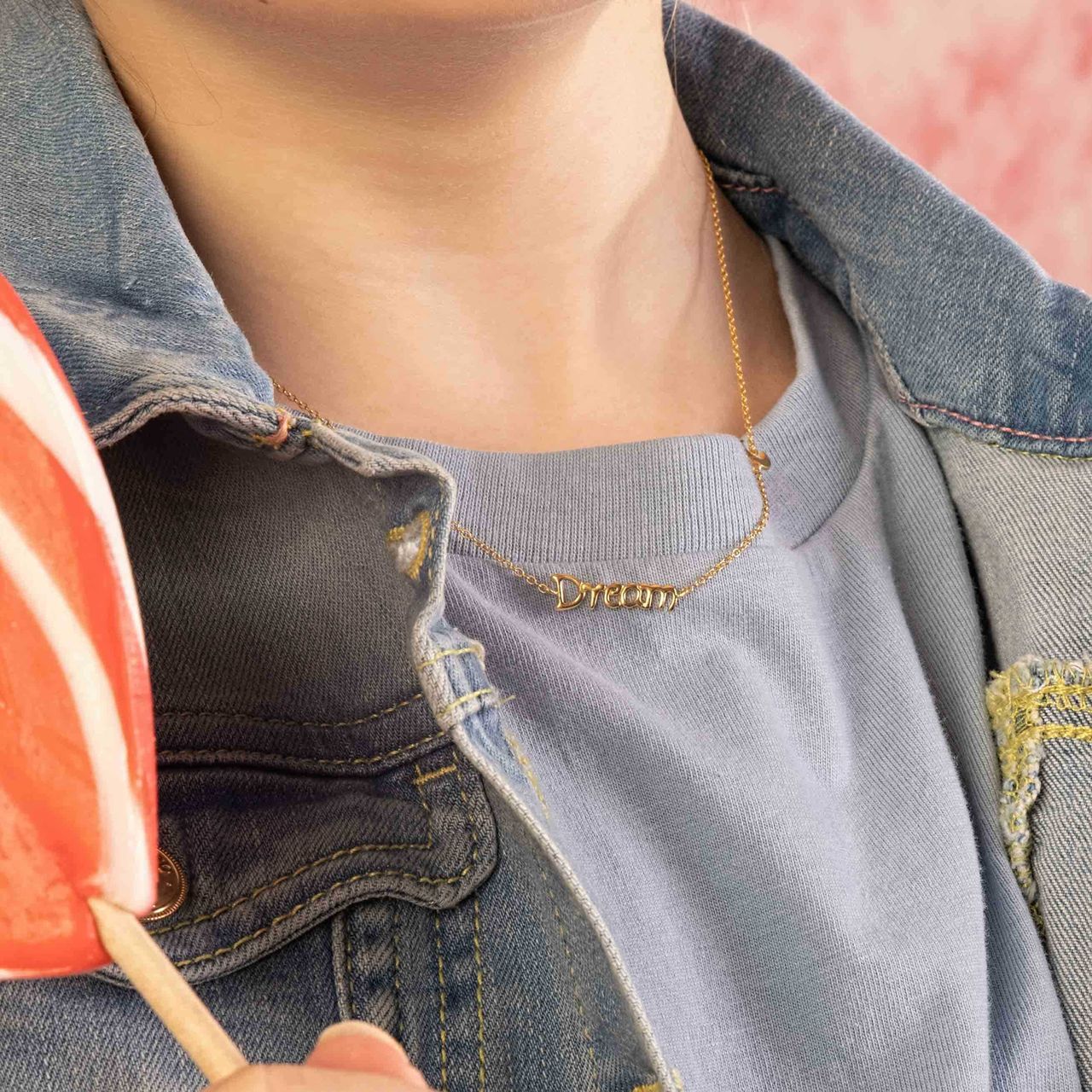 Zilveren goldplated kinderketting met hanger