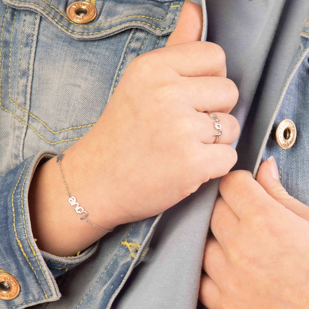 Zilveren ring heart-love