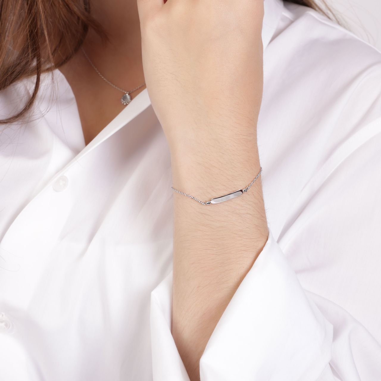 Zilveren armband plaat