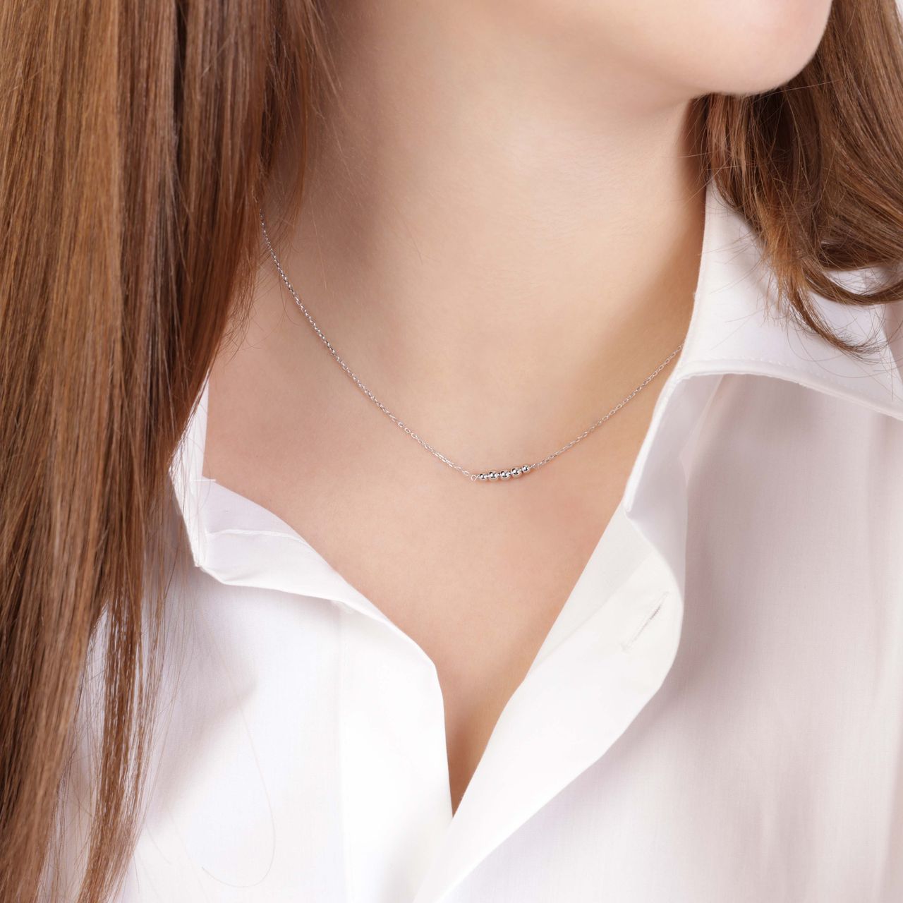 Zilveren ketting bal