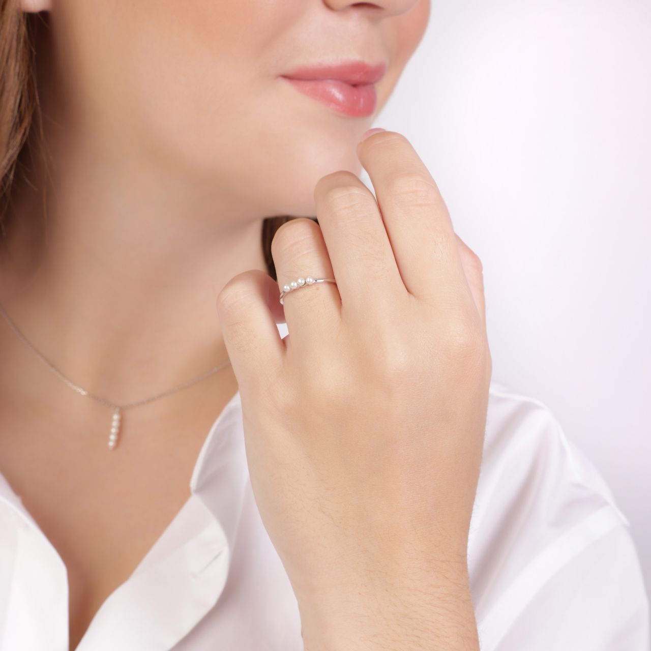 Ring, 925 Silber, Süßwasserperlen