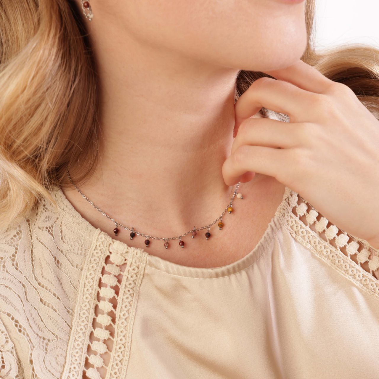 Stalen ketting met vitteline