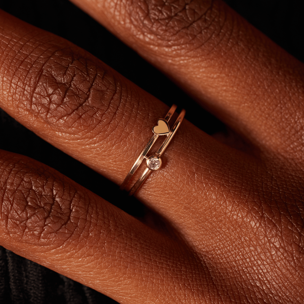 Ring, 585 Gold, Herz und runder Zirkonia