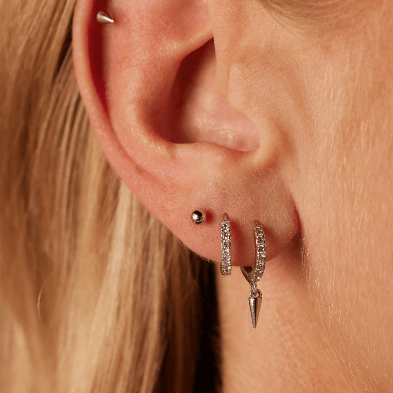 Set, 925 Silber, 4 Paar Ohrringe