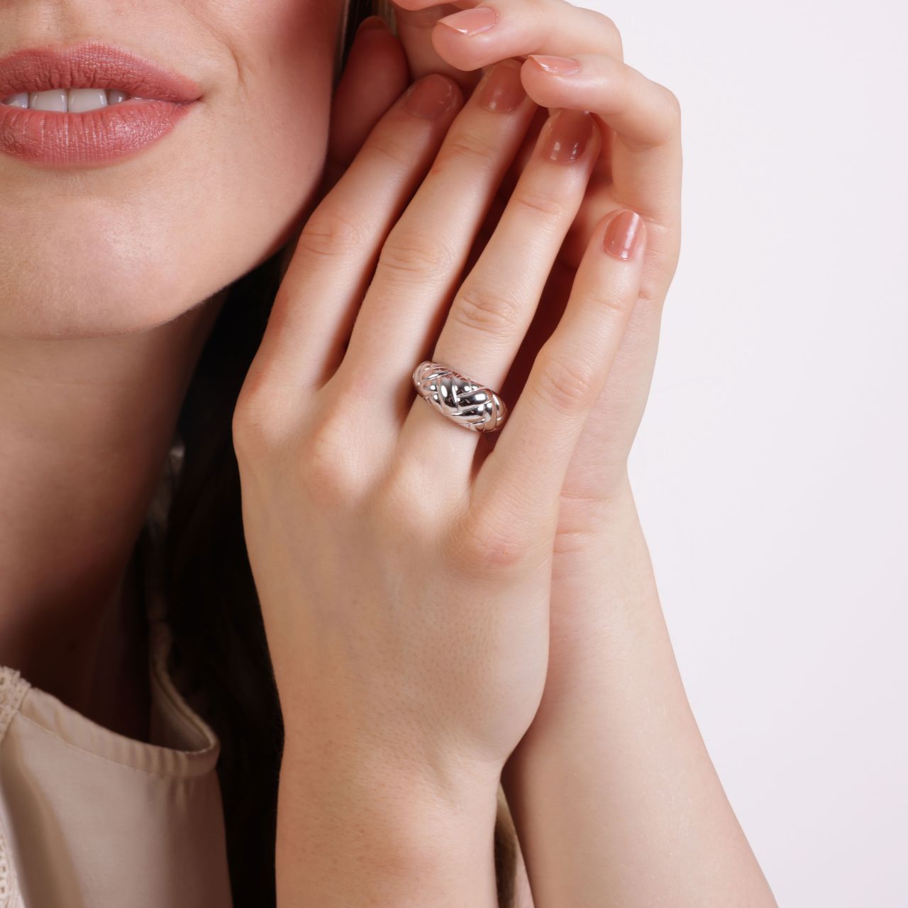 Ring, 925 Silber, Flechtmotiv