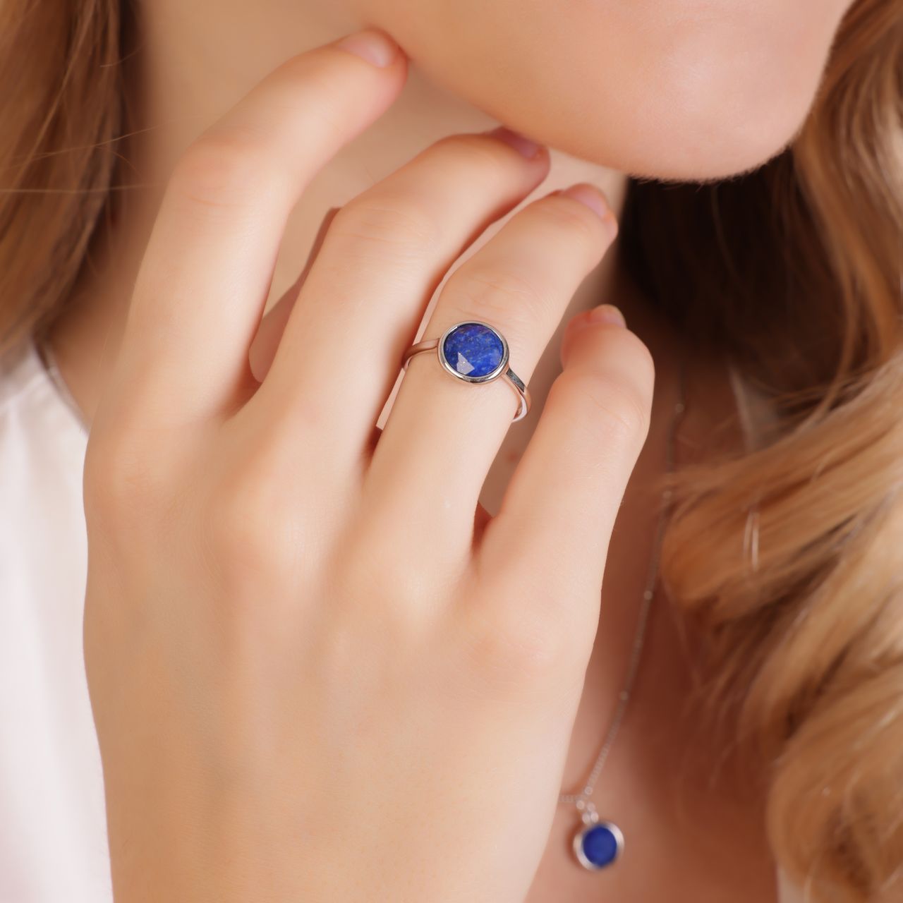 Ring, 925 Silber, Edelstein, Lapis Lazuli