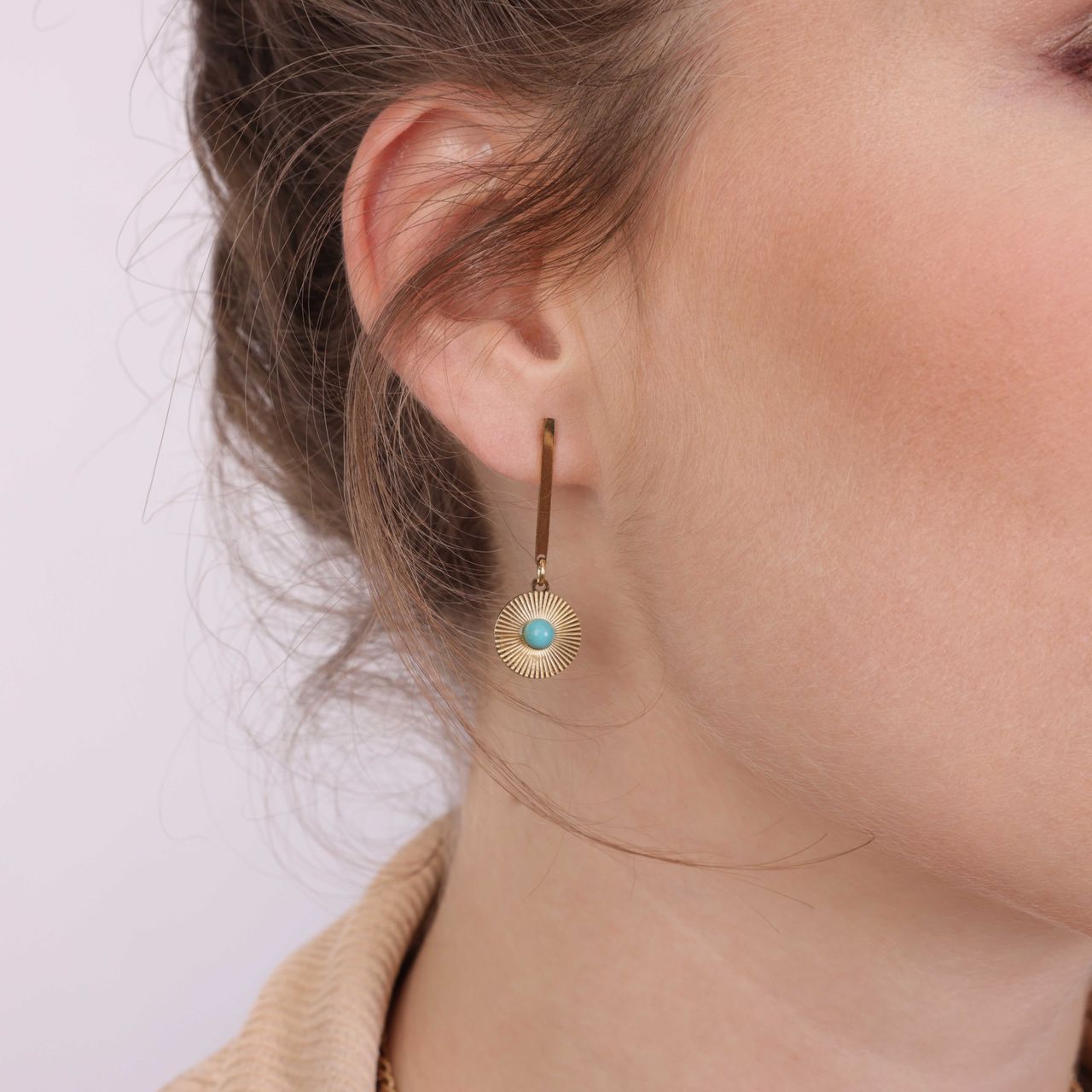 Stainless steel goldplated oorringen voor dames