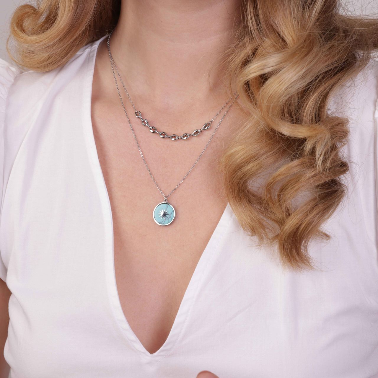 Stainless steel dubbele ketting