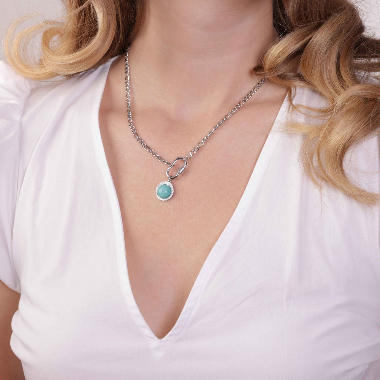 Stalen ketting met hanger slot