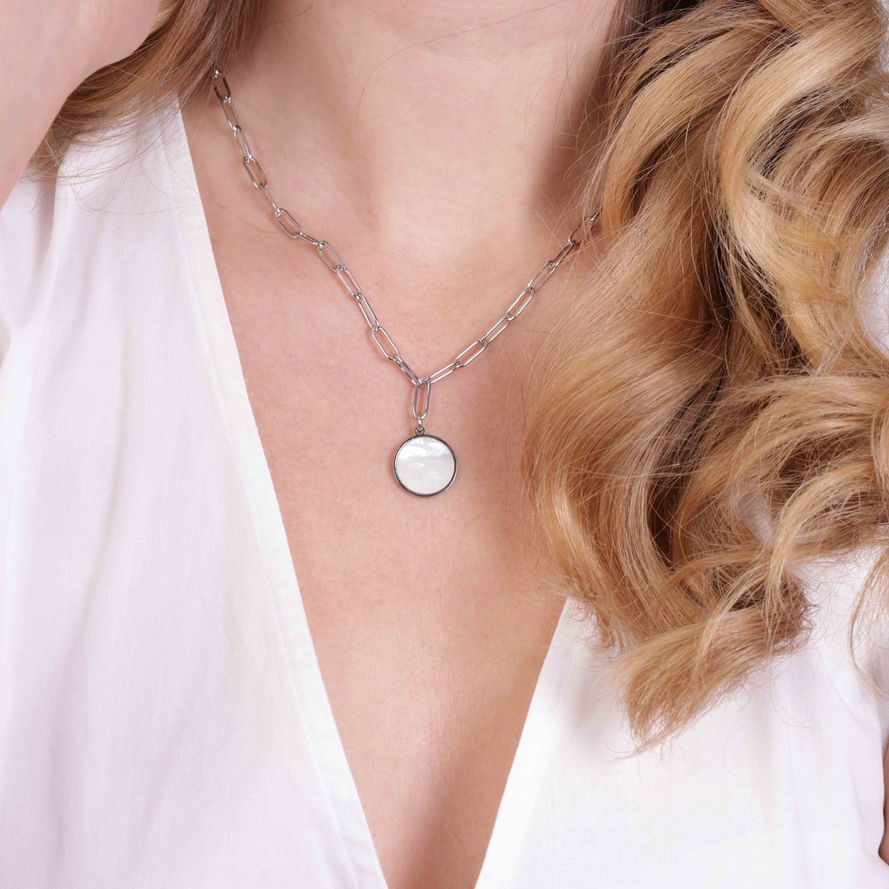 Stainless steel ketting ronde hanger