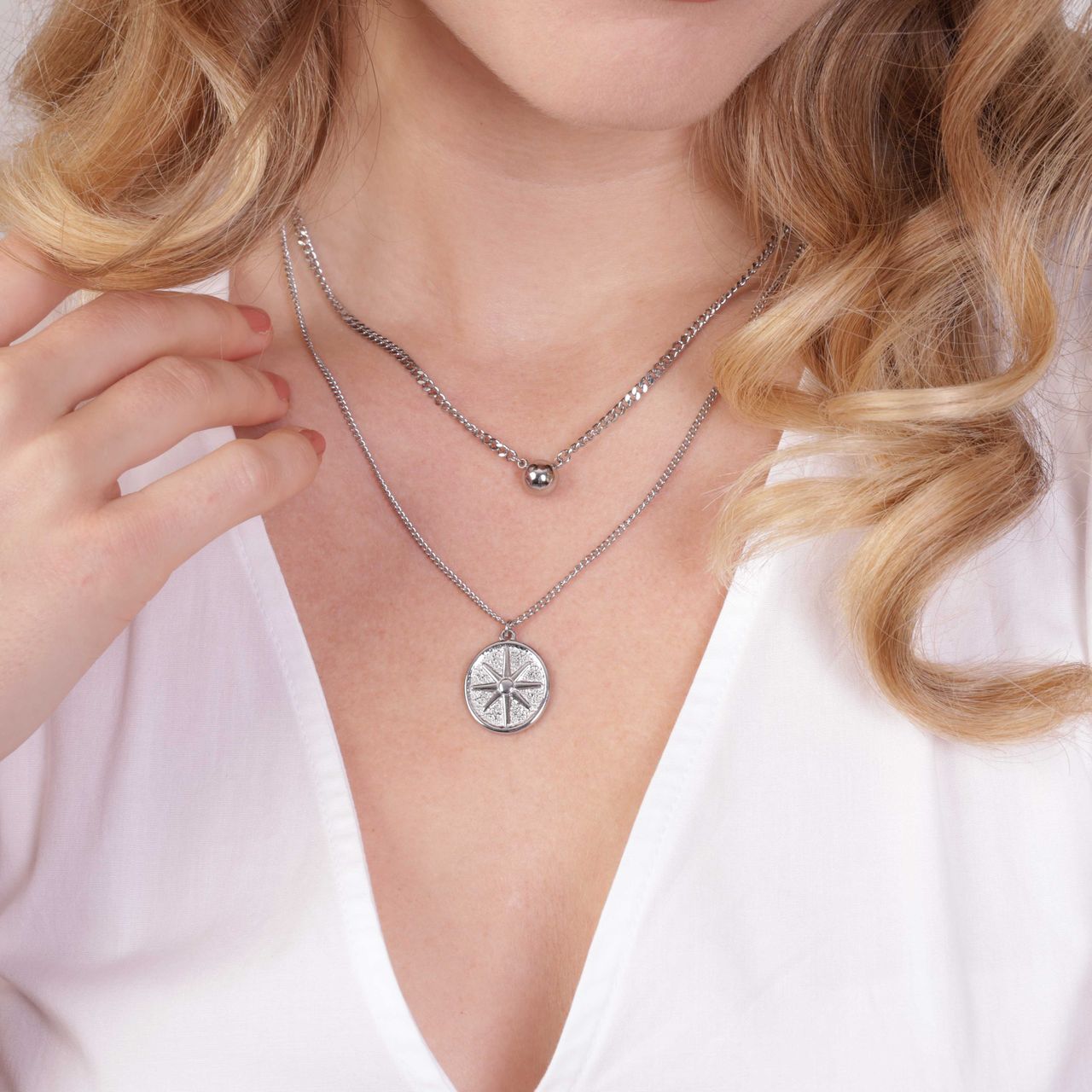 Stainless steel dubbele ketting