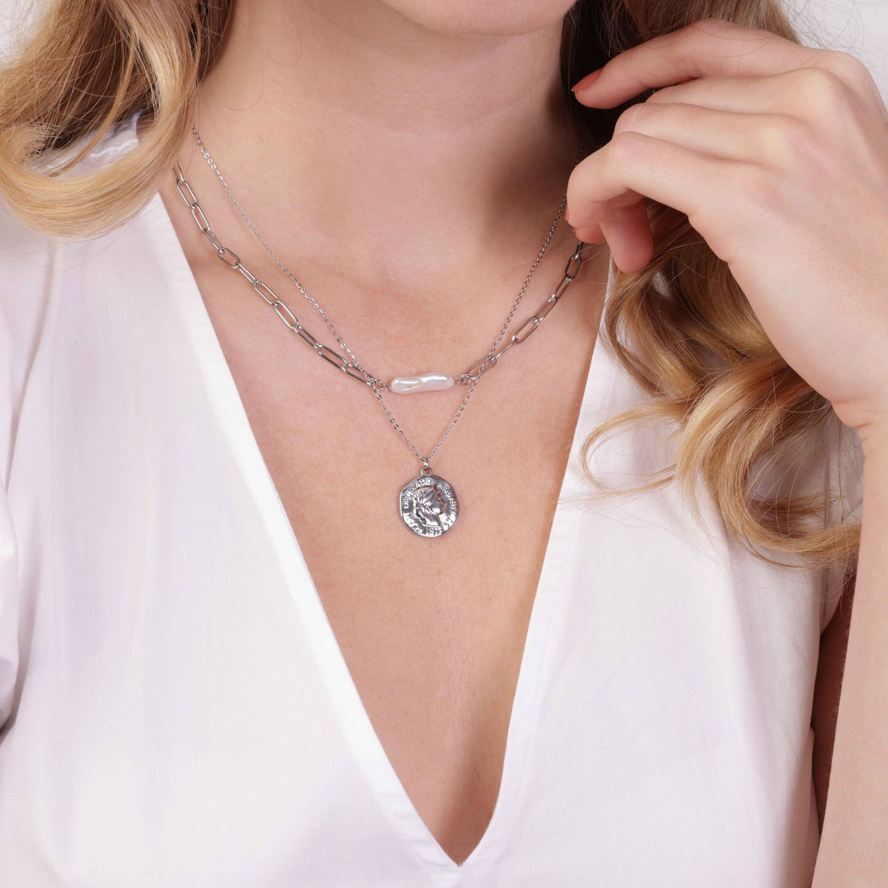 Stainless steel dubbele ketting