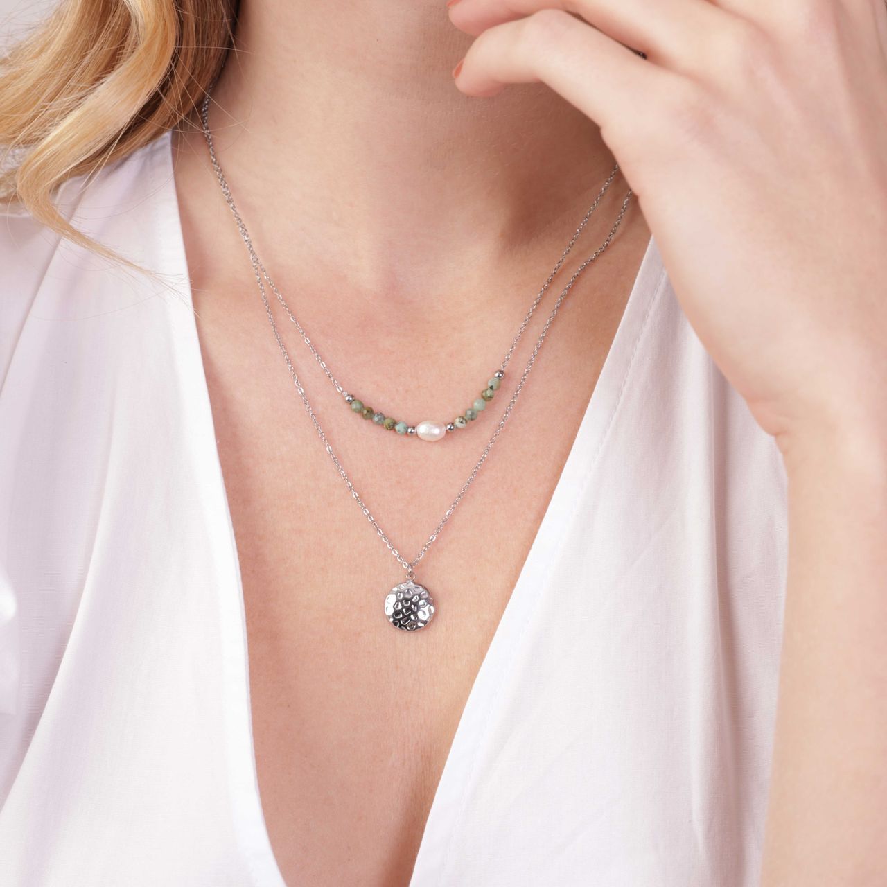 Stainless steel dubbele ketting