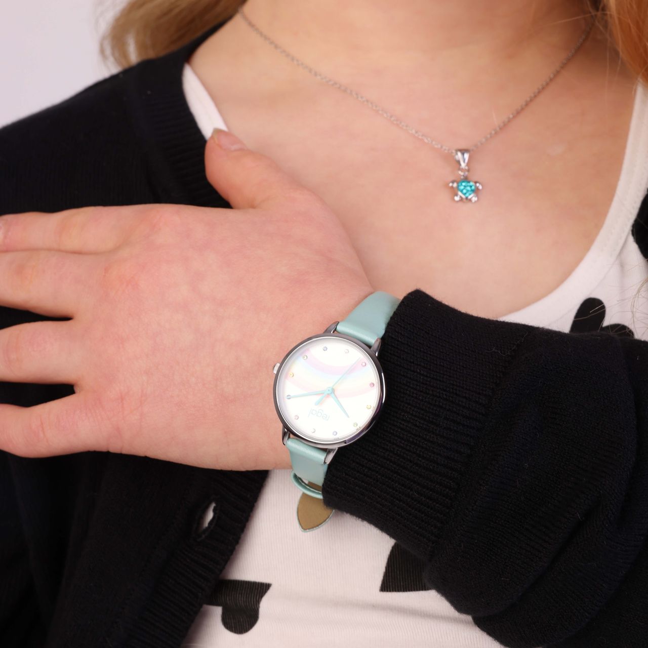 Regal Armbanduhr für Mädchen, Regenbogen