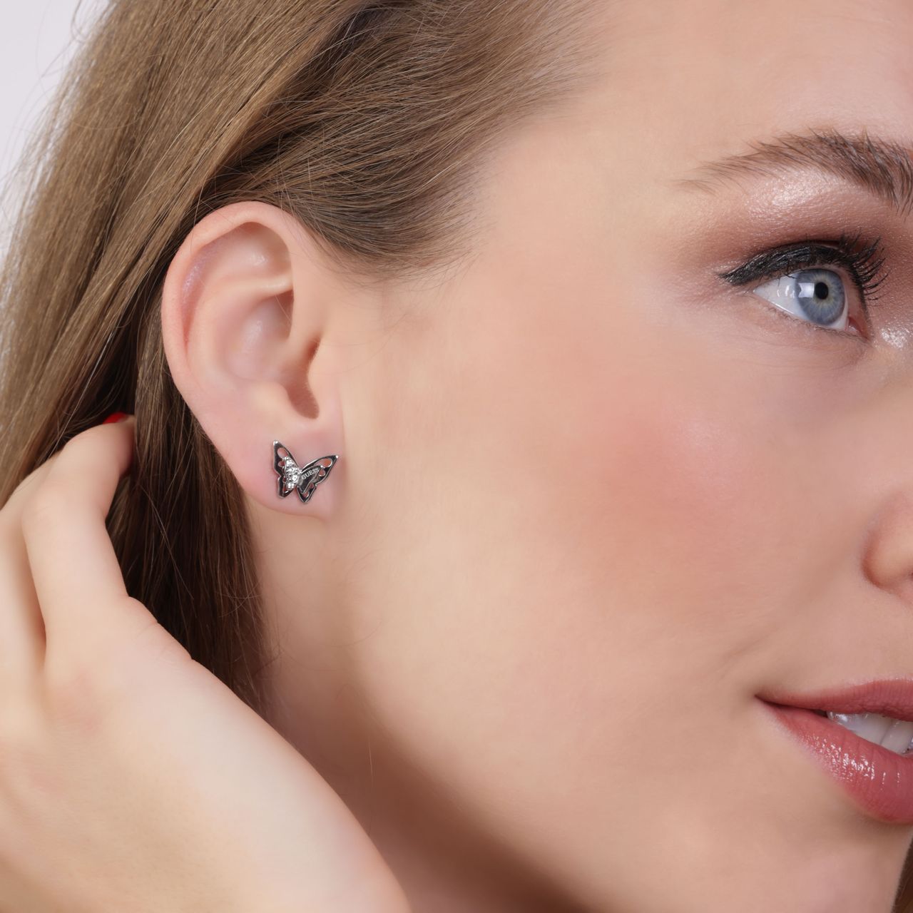 Guess stainless steel oorbellen vlinder FLY AWAY