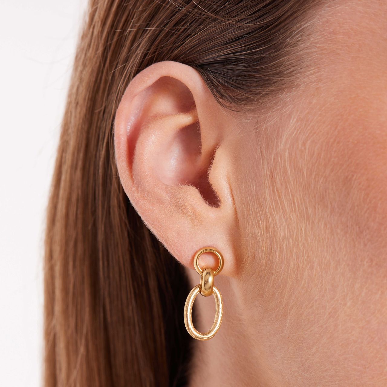 Stainless steel goldplated oorhangers voor dames