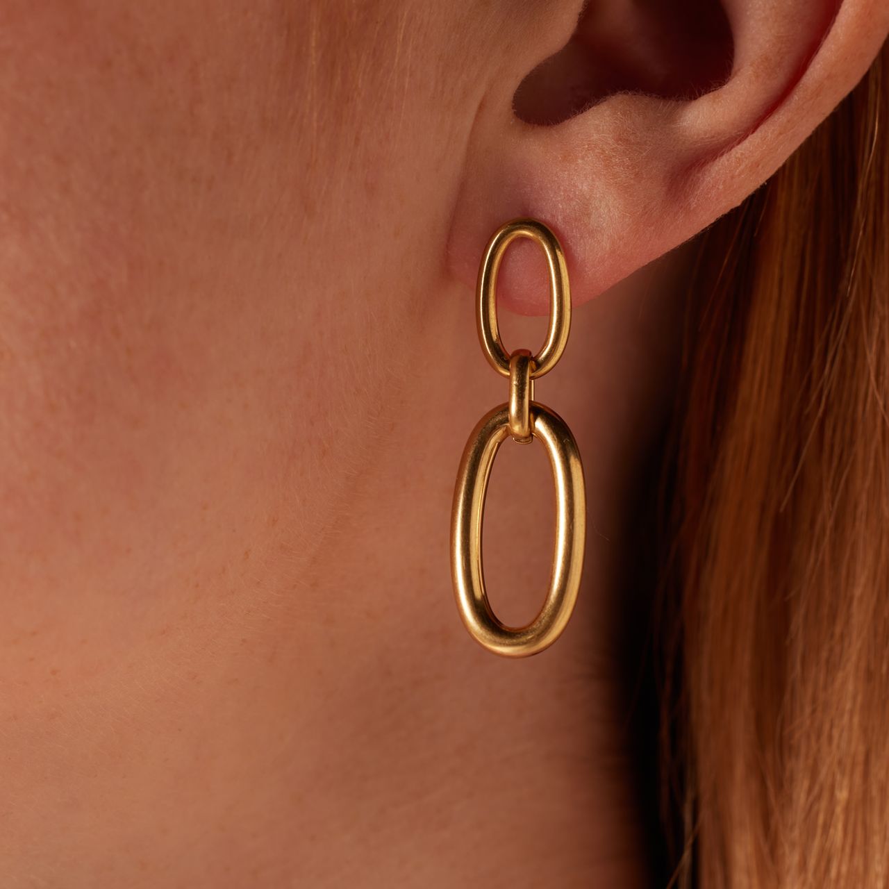 Stainless steel goldplated oorhangers voor dames