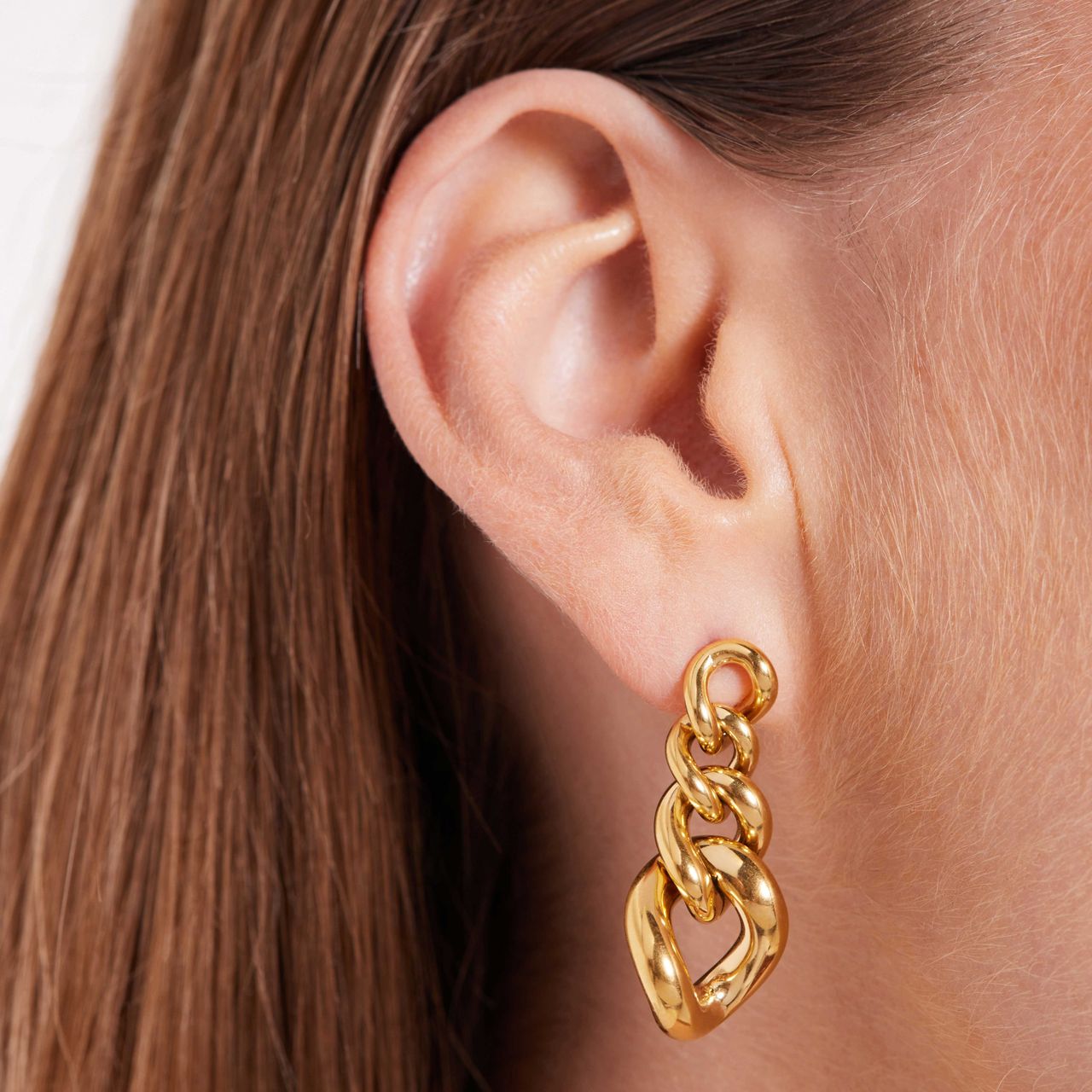 Stainless steel goldplated oorhangers voor dames