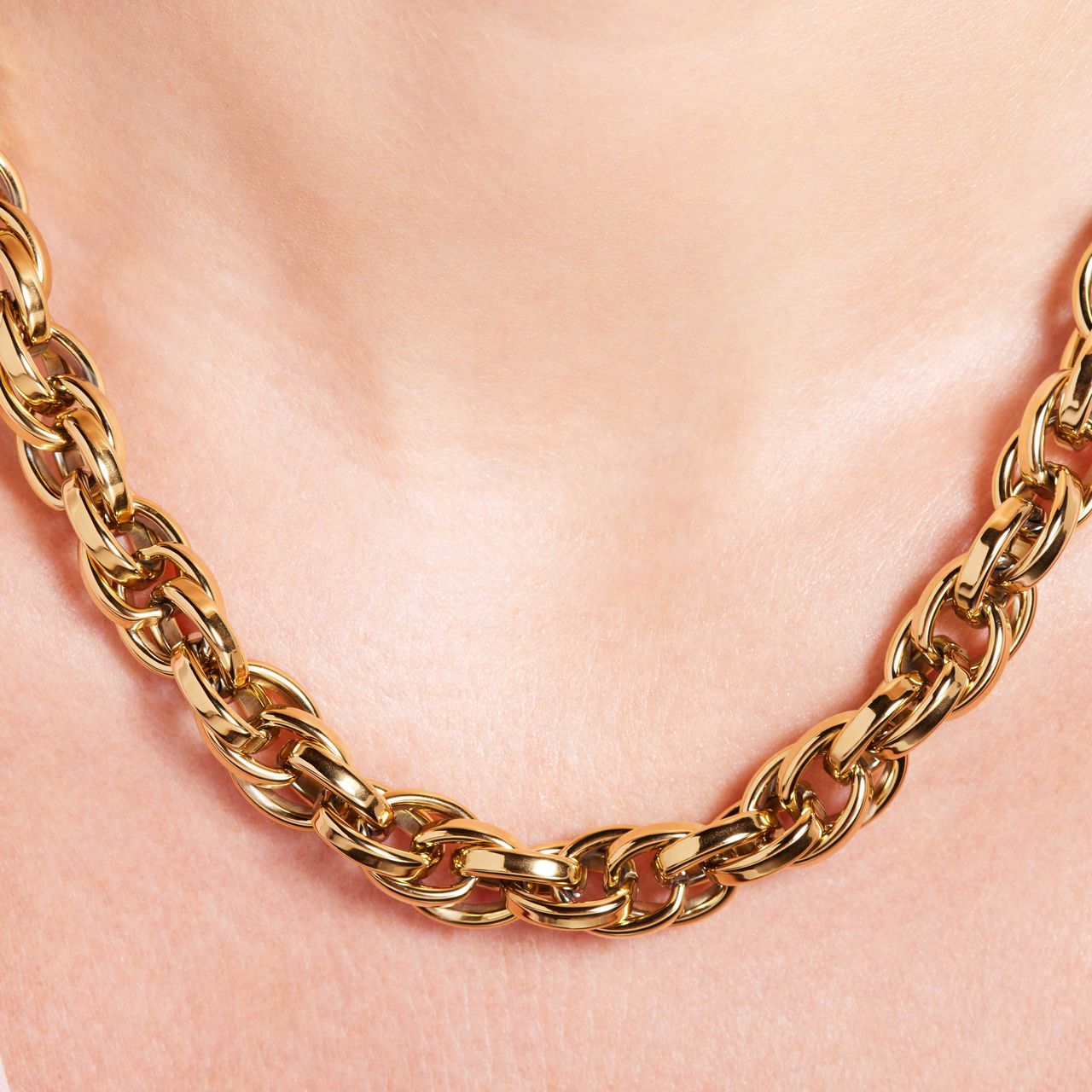 Camille gerecycled stainless steel 18 karaat goldplated ketting voor dames