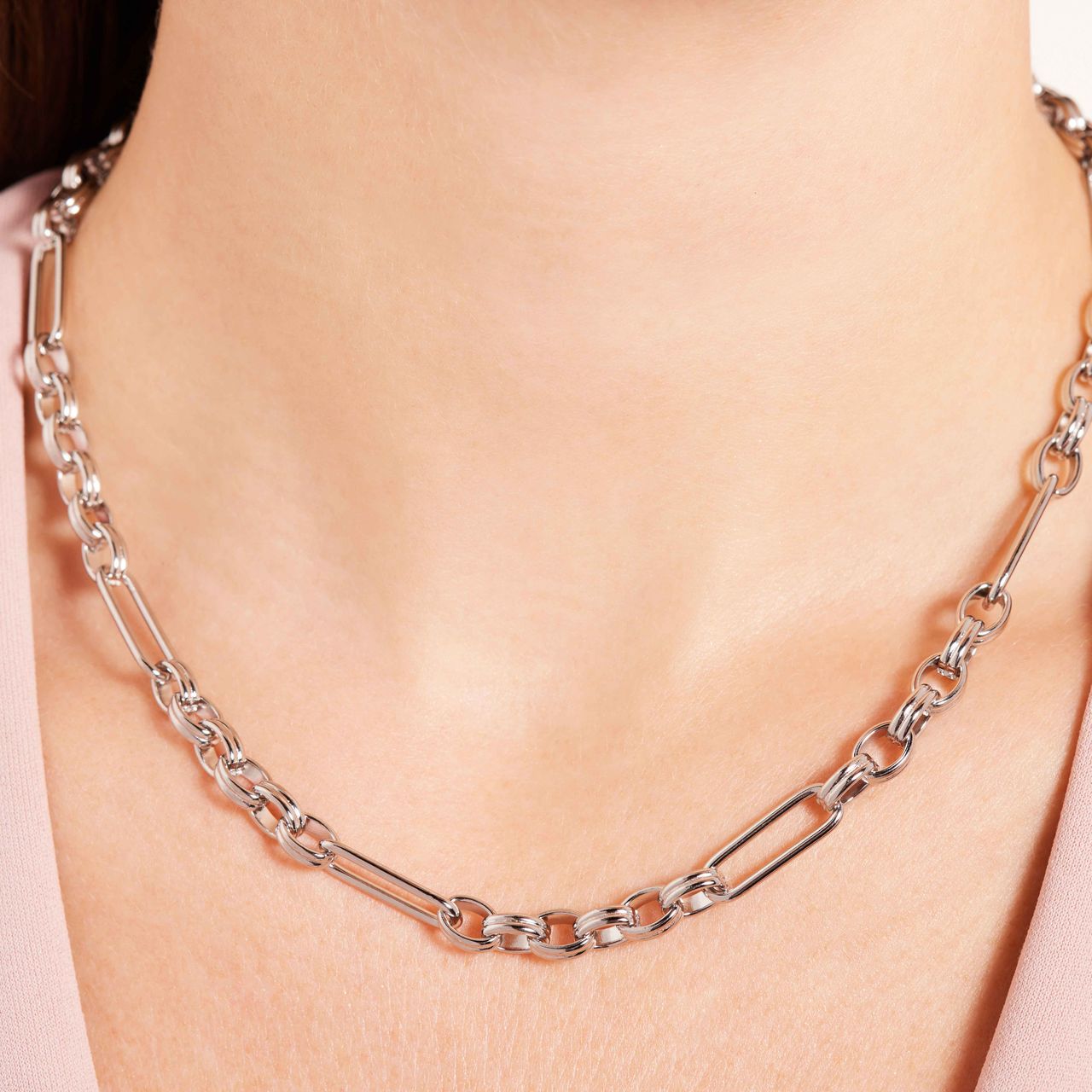 Gerecycleerd stainless steel ketting amelie