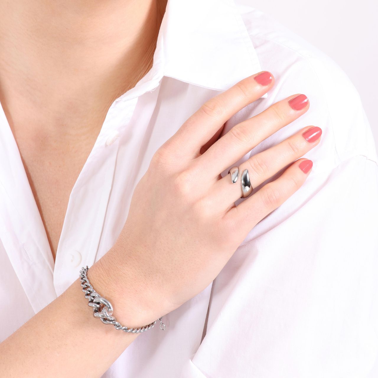 Gerecycleerd stainless steel armband capucine
