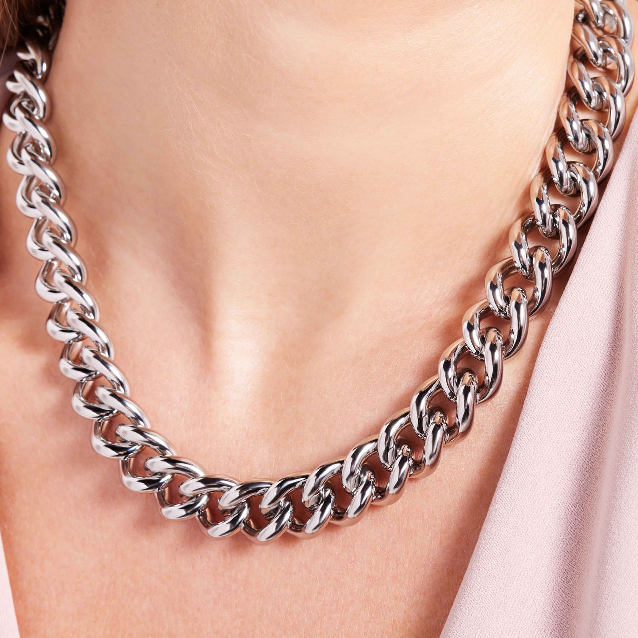 Gerecycleerd stainless steel ketting laetitia