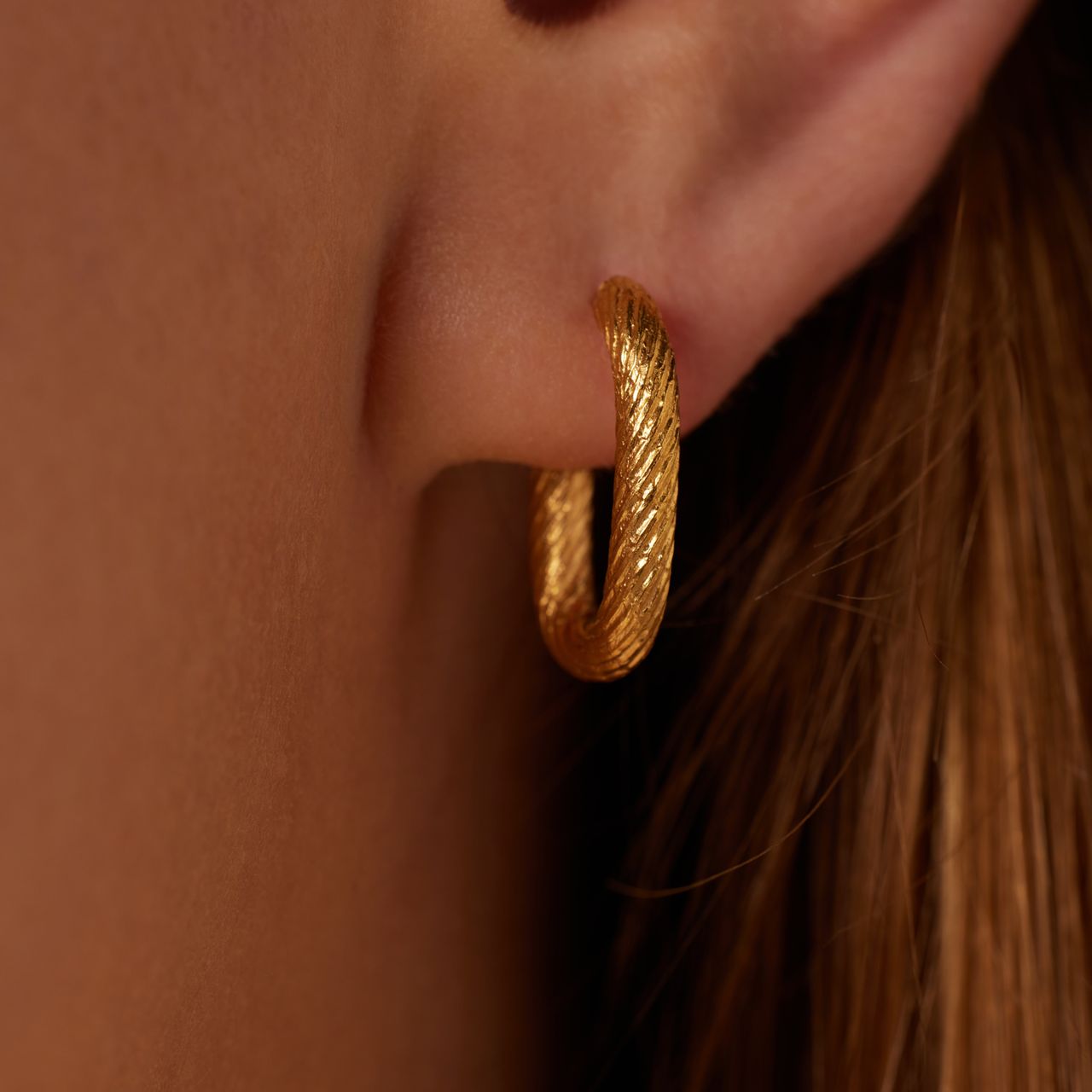 Camille stainless steel goldplated oorringen voor dames