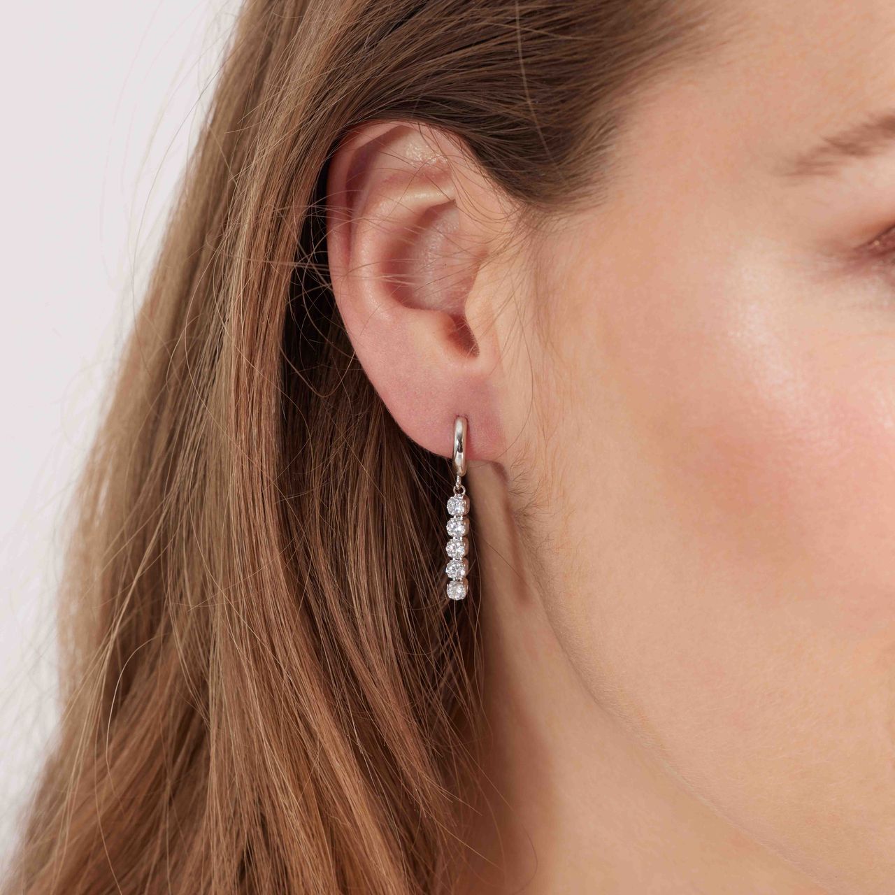 Ohrringe, 925 Silber, mit Anhänger, Zirkonia