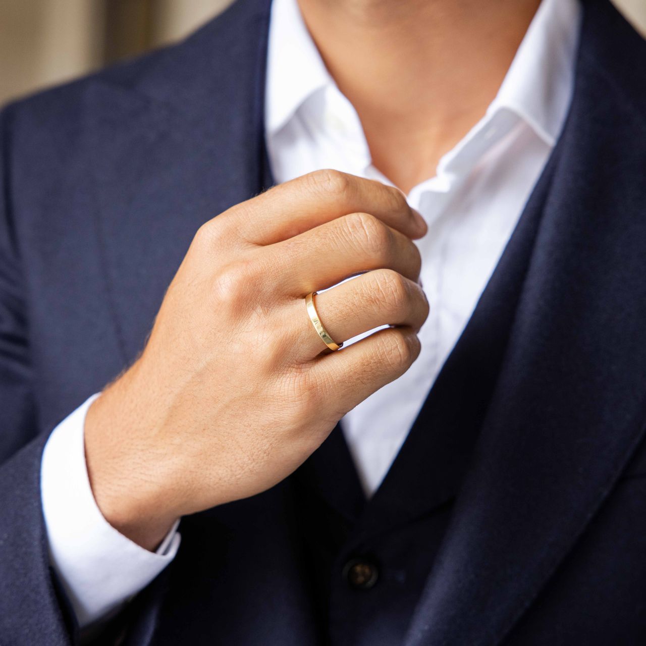 Trauring für Herren, 375 Gelbgold, 3 mm, Dunya TW 303