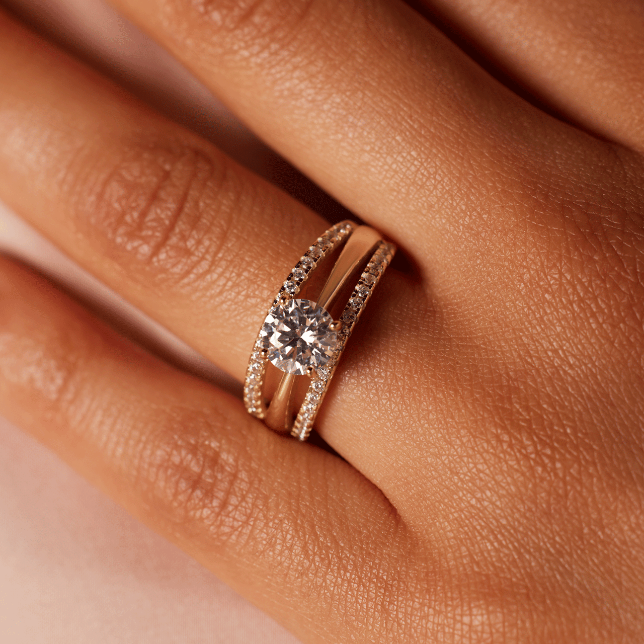 Ring, 925 Silber, vergoldet (750 Gold), mit Zirkonia