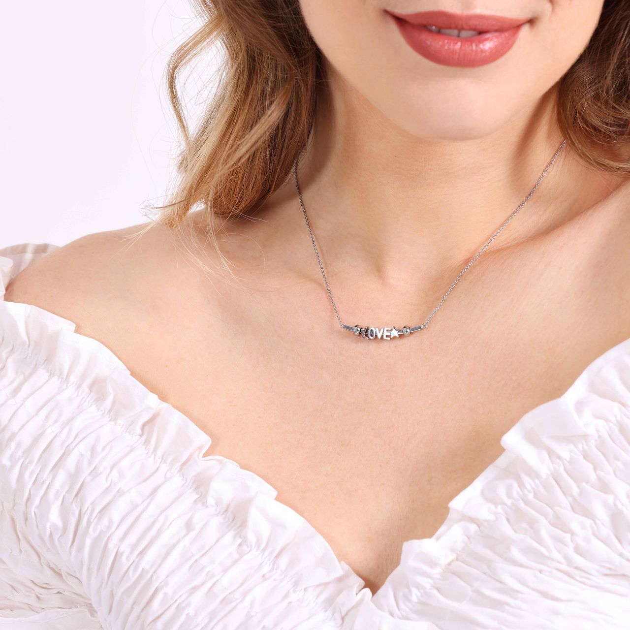 Gerecycled stalen ketting bar voor charms voor dames